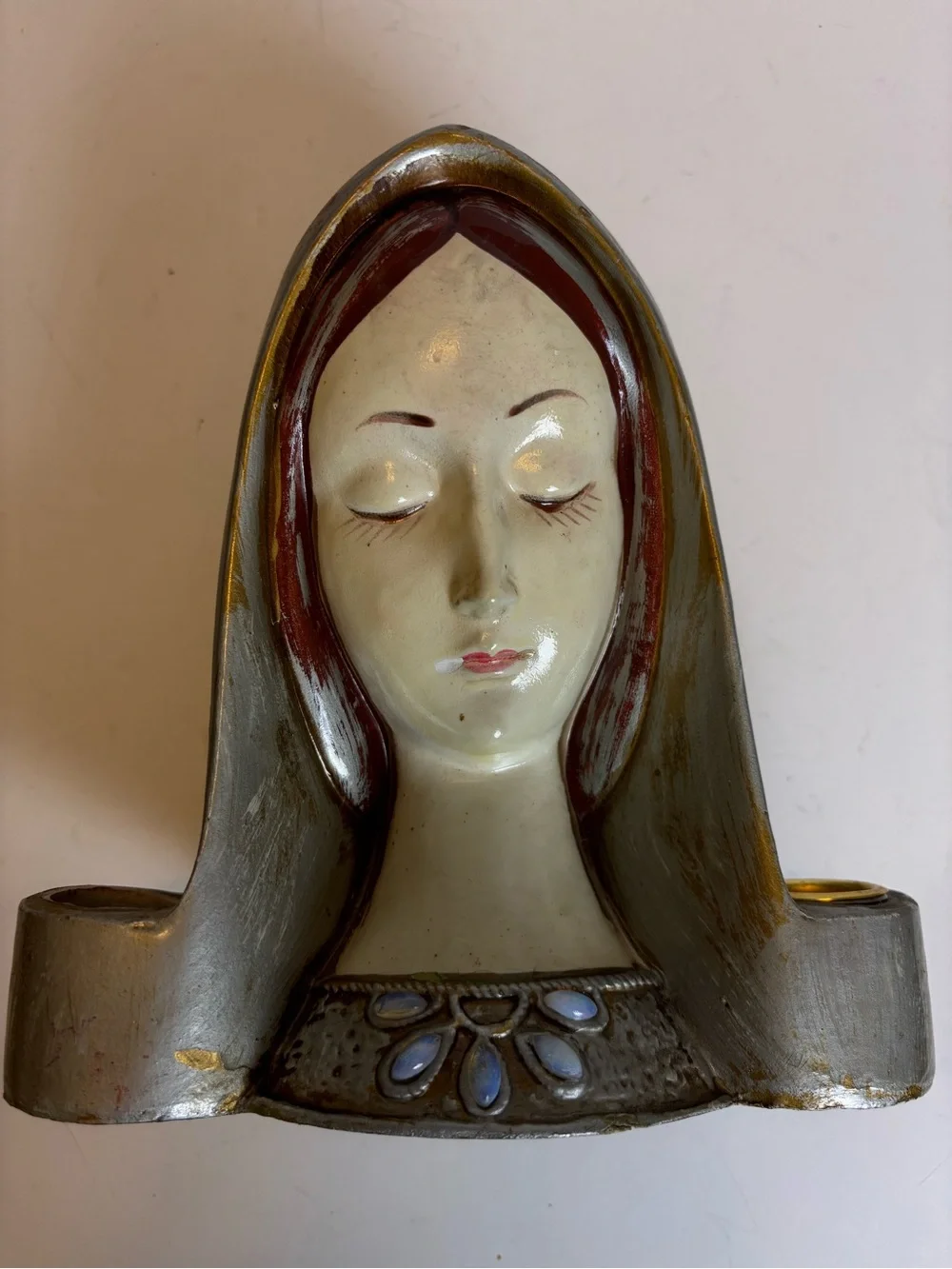 Kurt Adler Designs Virgin Mary/Madonna Candle Holder/Vase-Japan-VTG-60’s